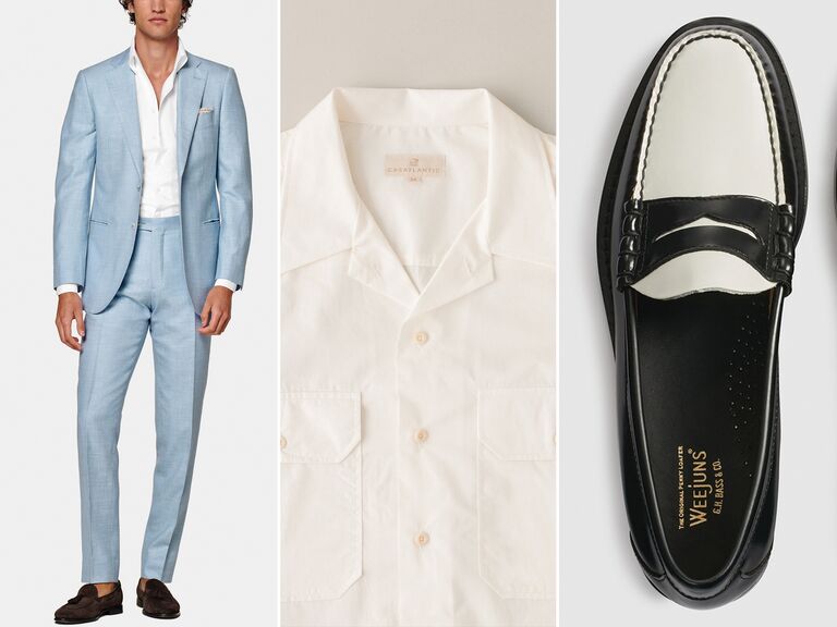 Outfit idea for a wedding guest at a summer or spring wedding. 