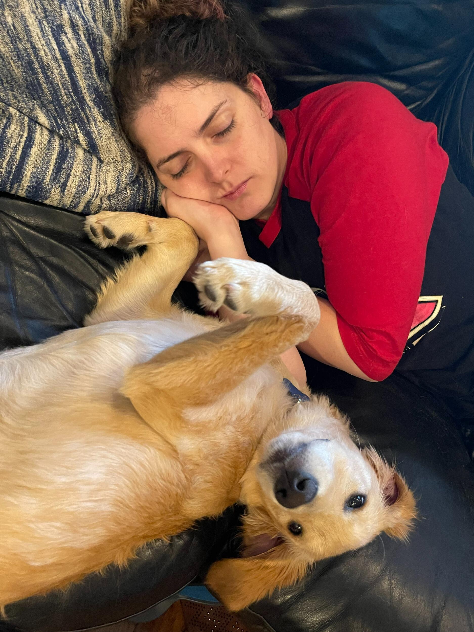 Joey's dog, Lucy and Amanda getting some rest. 