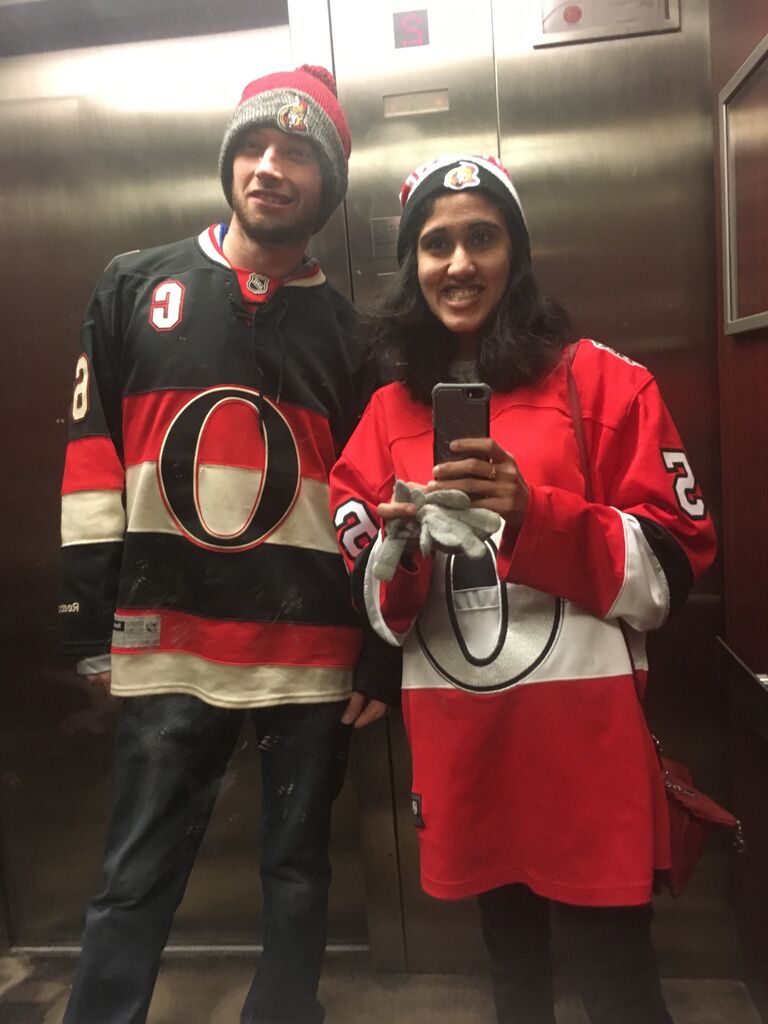 Our First hockey game.. Go Sens Go!!!