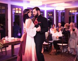 Couple enjoying their slow dance at the wedding reception