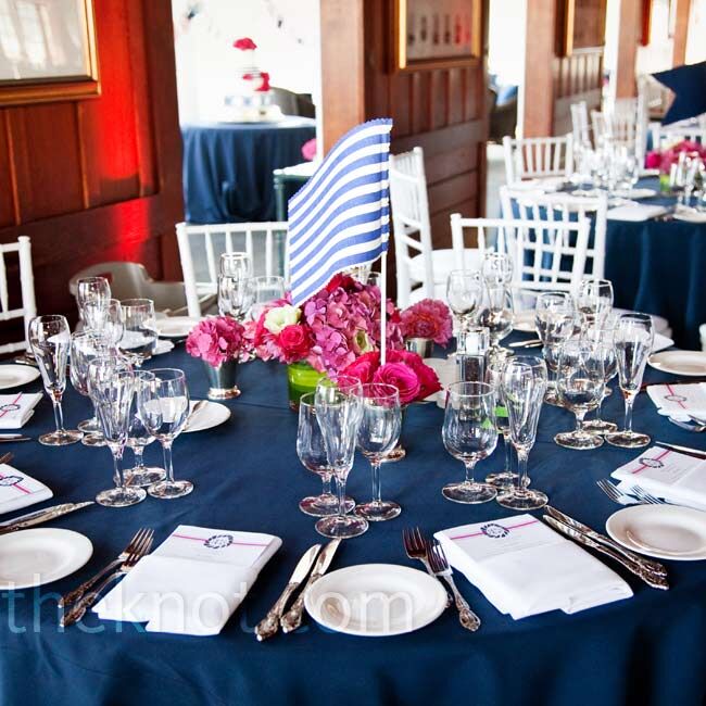 Navy Blue Reception Decor