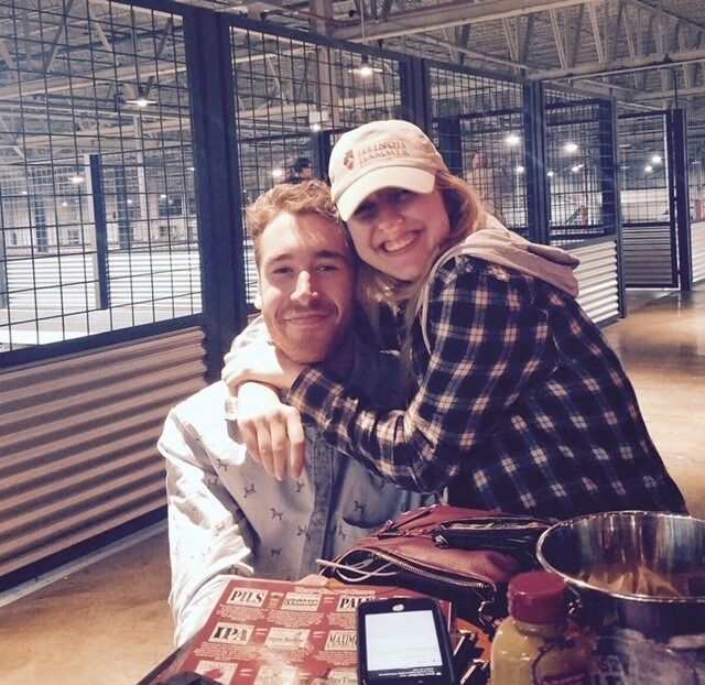 Our first photo together almost a year into dating
