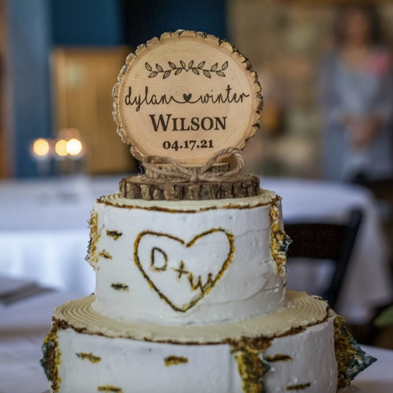 Couple's Names Cake Topper/Rustic Wedding Cake Topper/ Engagement Party  Cake Top