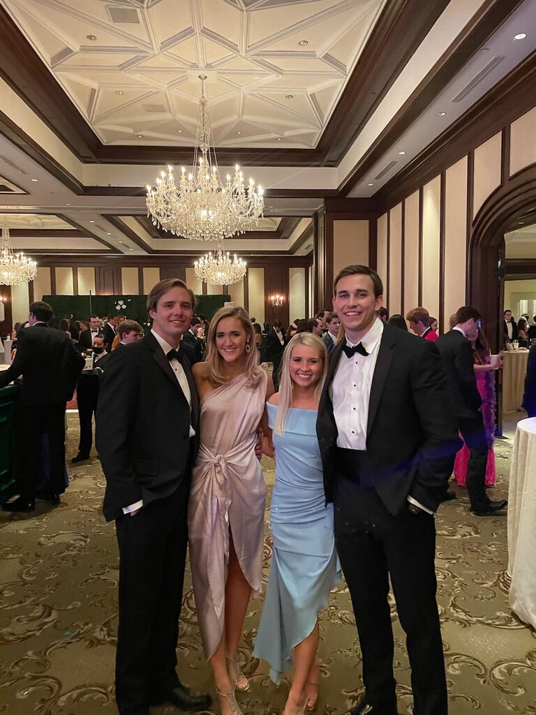 Charles and Fields were introduced by their friends Austin and Avery! After spending time together in several group settings, Charles and Fields went to the Slipper Club Gala together. That night, they danced to the song that will be their first dance song in the same room as the wedding reception!