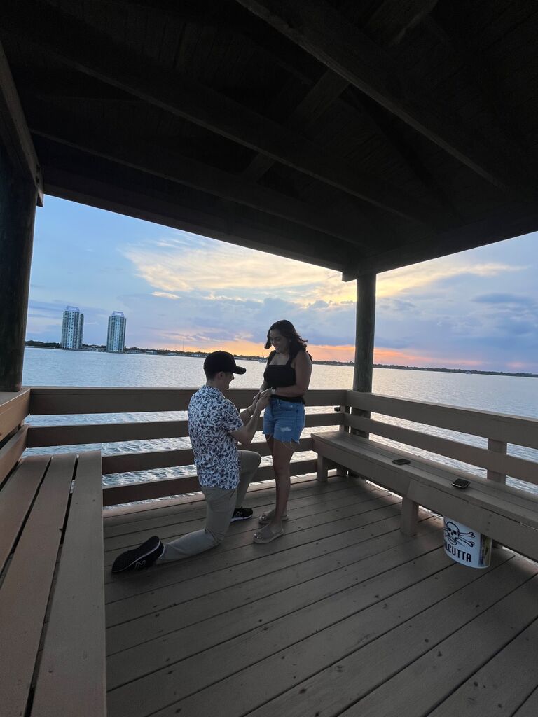 Carson proposes where we used to eat dinner and watch sunsets during COVID 