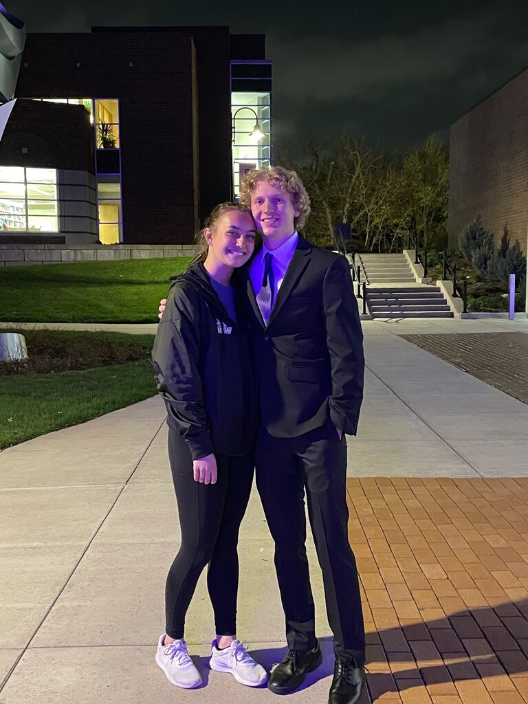 Josh and Samantha's first photo together before dating (also Samantha met her future in-laws for the first time that night)!