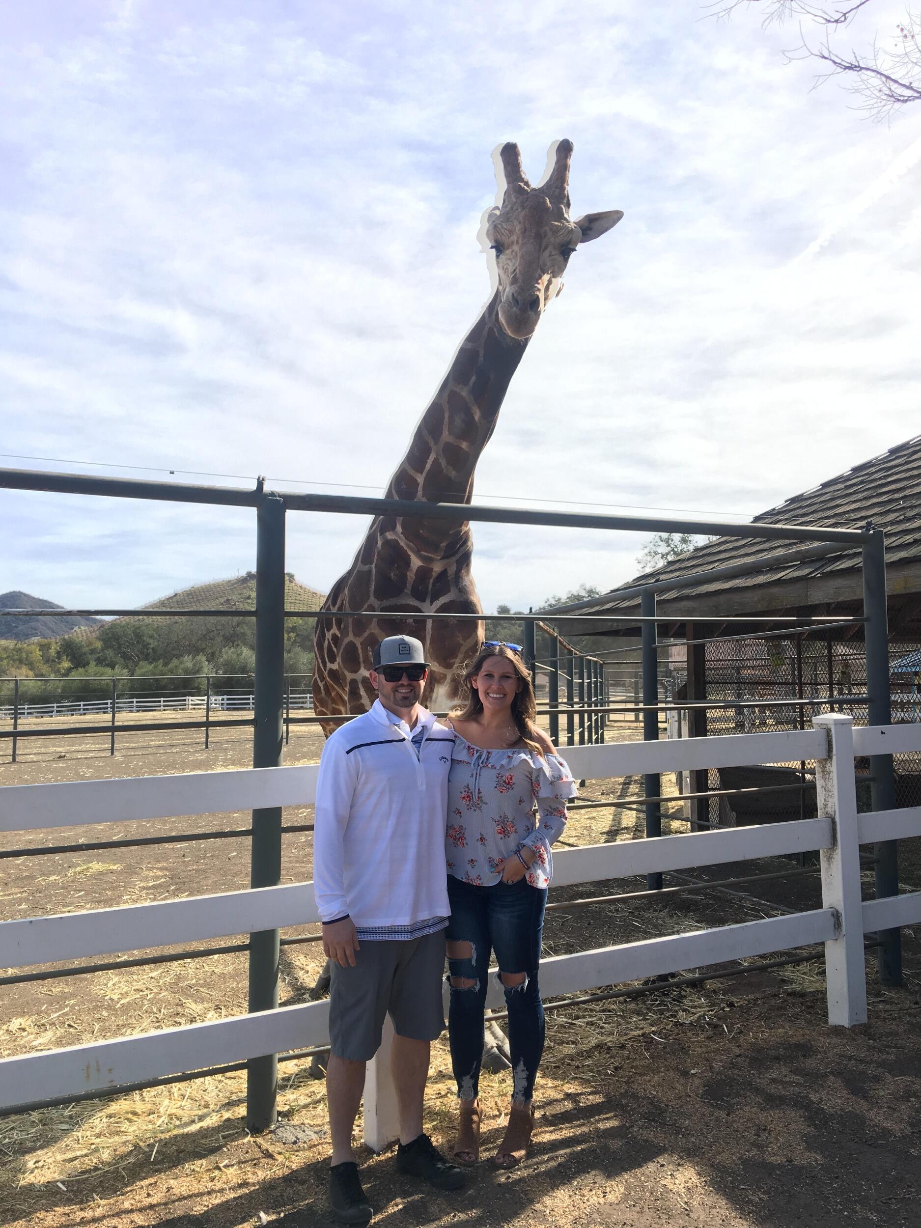 Malibu Wine Safari - Bucket List Meeting a Giraffe (Zach's Christmas Gift to Jenna :))