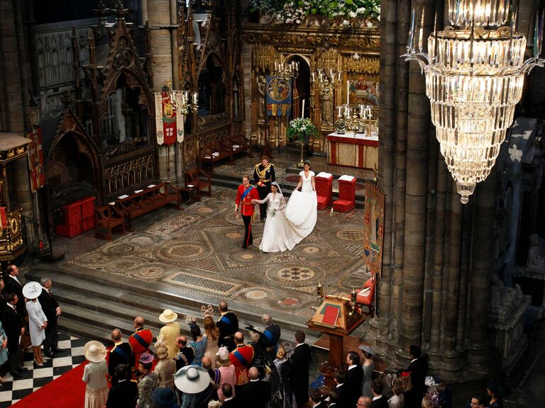 Westminster Abbey decorated for the royal wedding. 