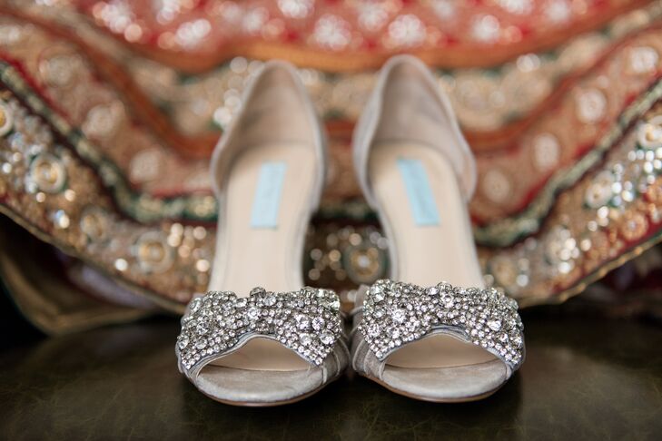 metallic bridal shoes