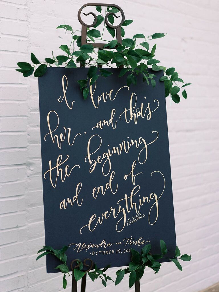 wedding sign quote f scott fitzgerald