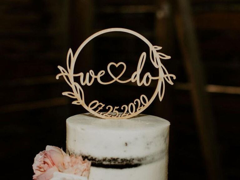laser cut We Do wedding cake topper from Etsy