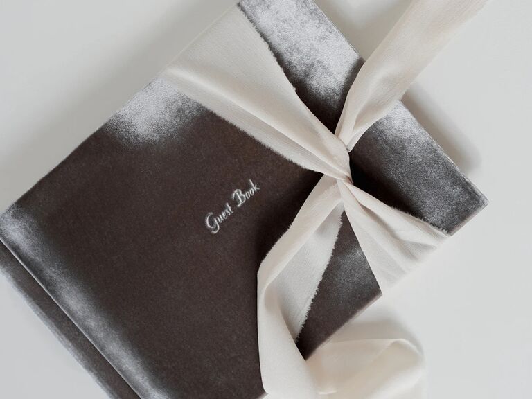 Personalized Velvet Wedding Guest Book from Etsy