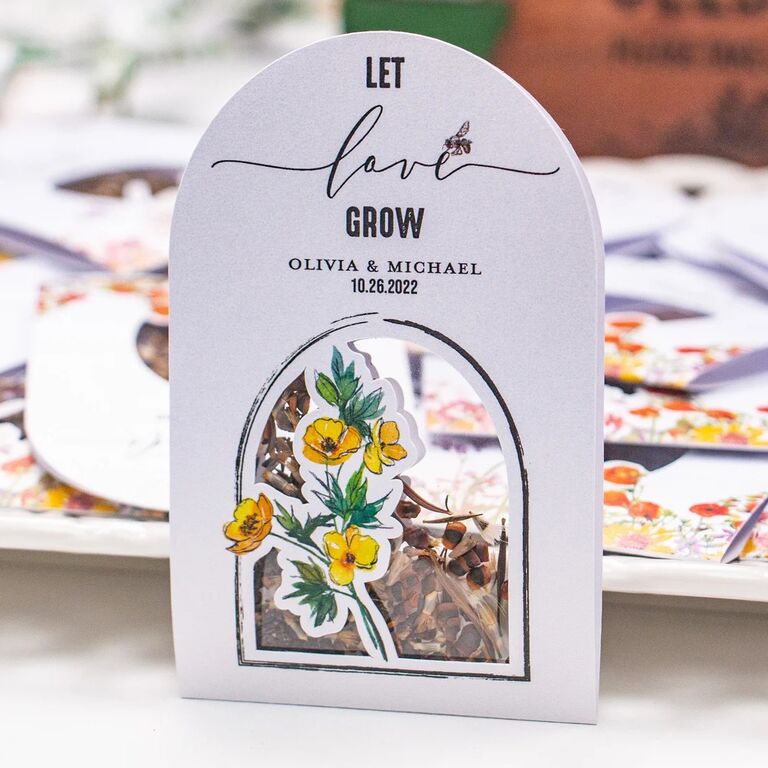 Personalized seed packets for rustic wedding favors
