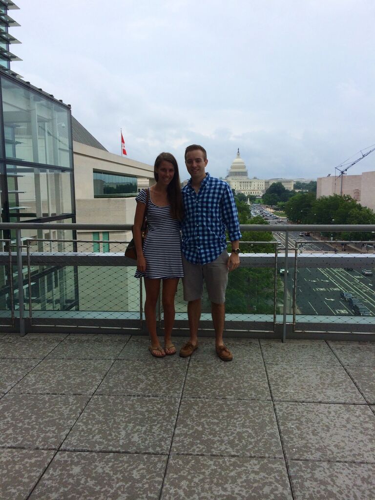 Corey and Cate's first photo together at the Newseum in Washington, DC