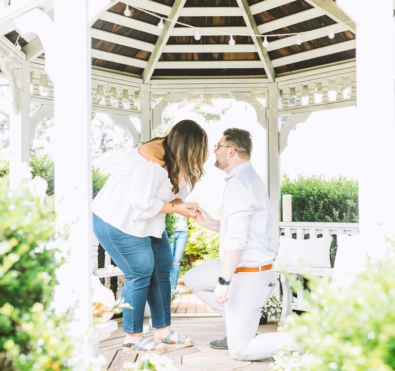 Steve takes Rosanna to the French Market, and proposes to her in the garden gazebo.