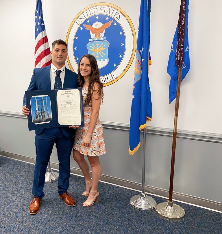 Another proud moment. JP earned a scholarship through the AirForce. 