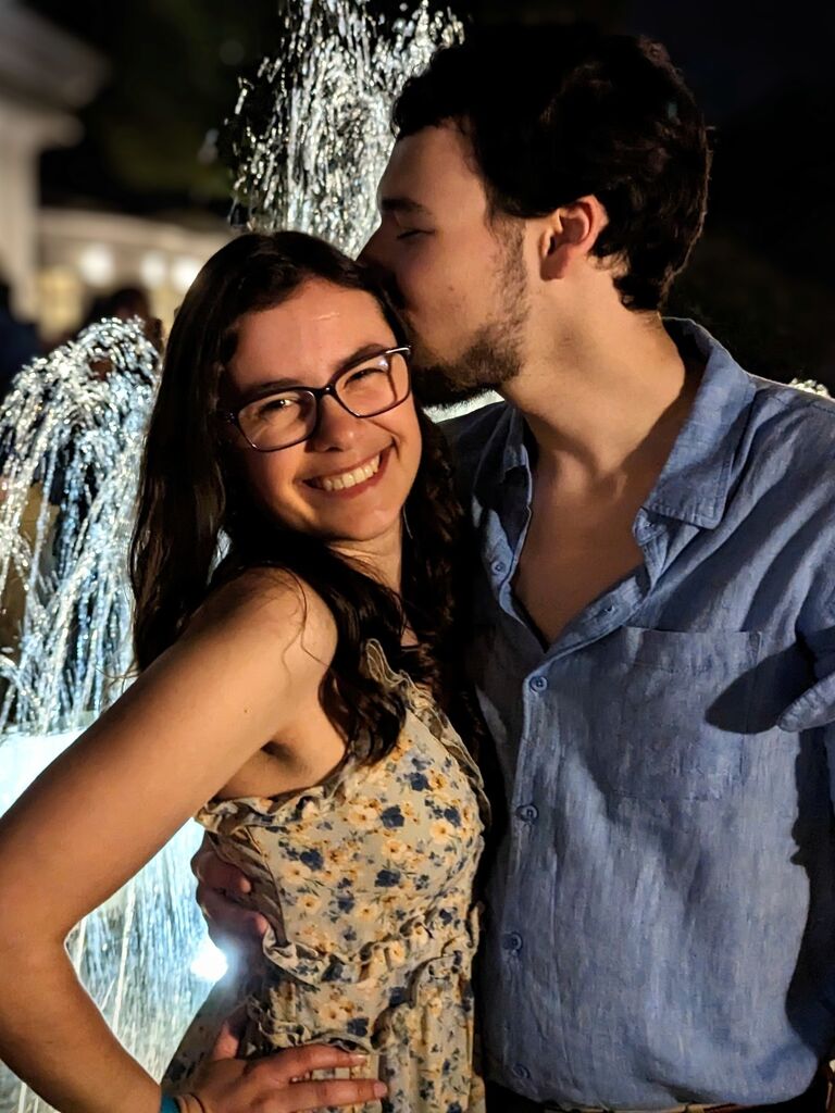 Out by the fountain
