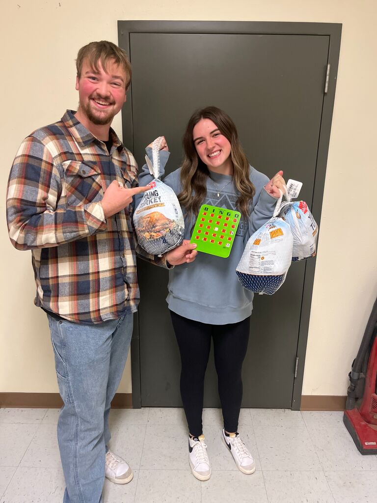 Our second year of Turkey bingo, I won all of them again, of course. 