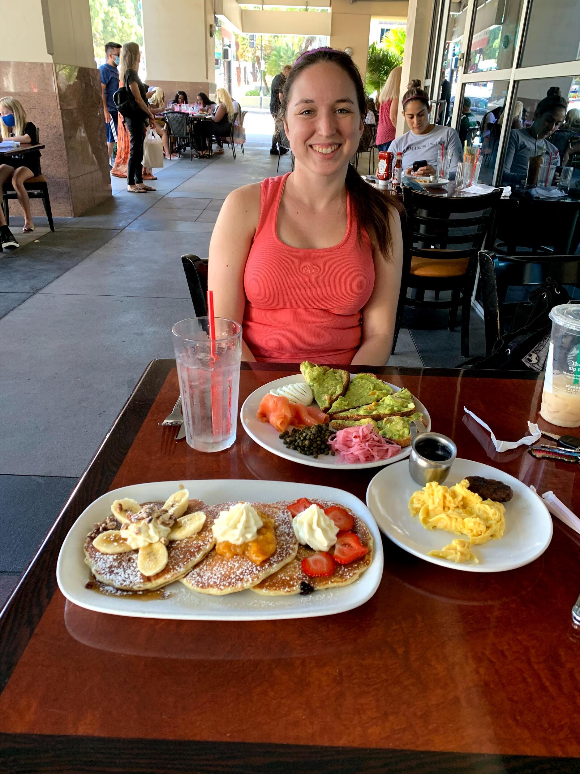 A hearty breakfast after a challenging hike together!
