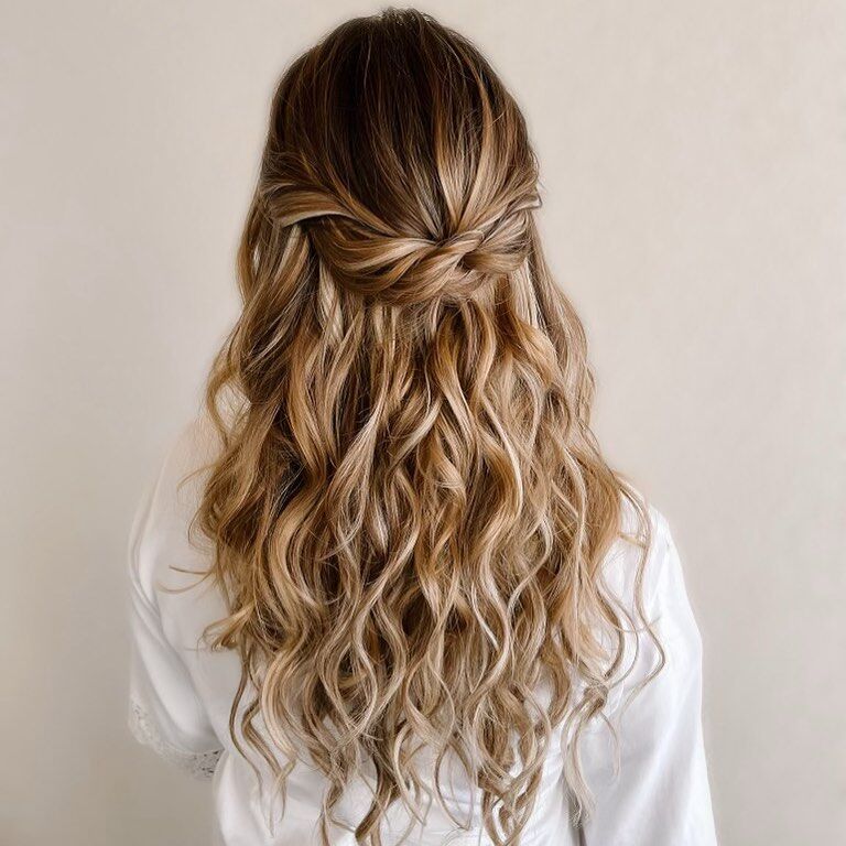Twisted half-up style