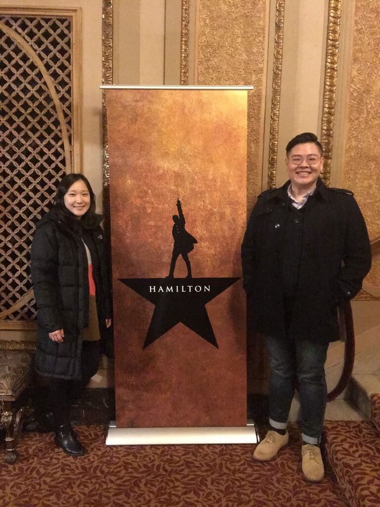 Going to see Hamilton when they were on tour in Seattle! We enjoy going to see Broadway shows together.