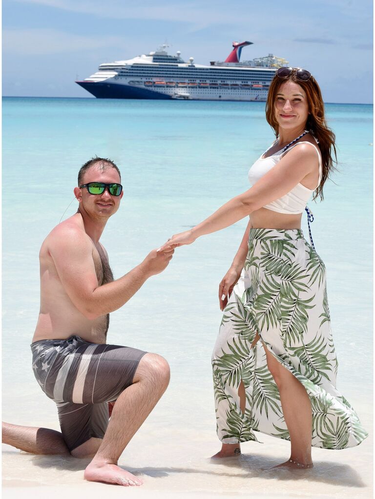 Scott graduated college and decided a tropical cruise sounded like a perfect retreat to celebrate. Rachael had no clue he had other plans. He popped the big question in the Bahamas at Half Moon Cay! 