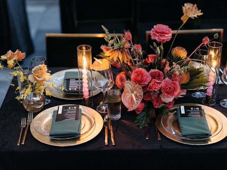 Sculptural meets tropical arrangements
