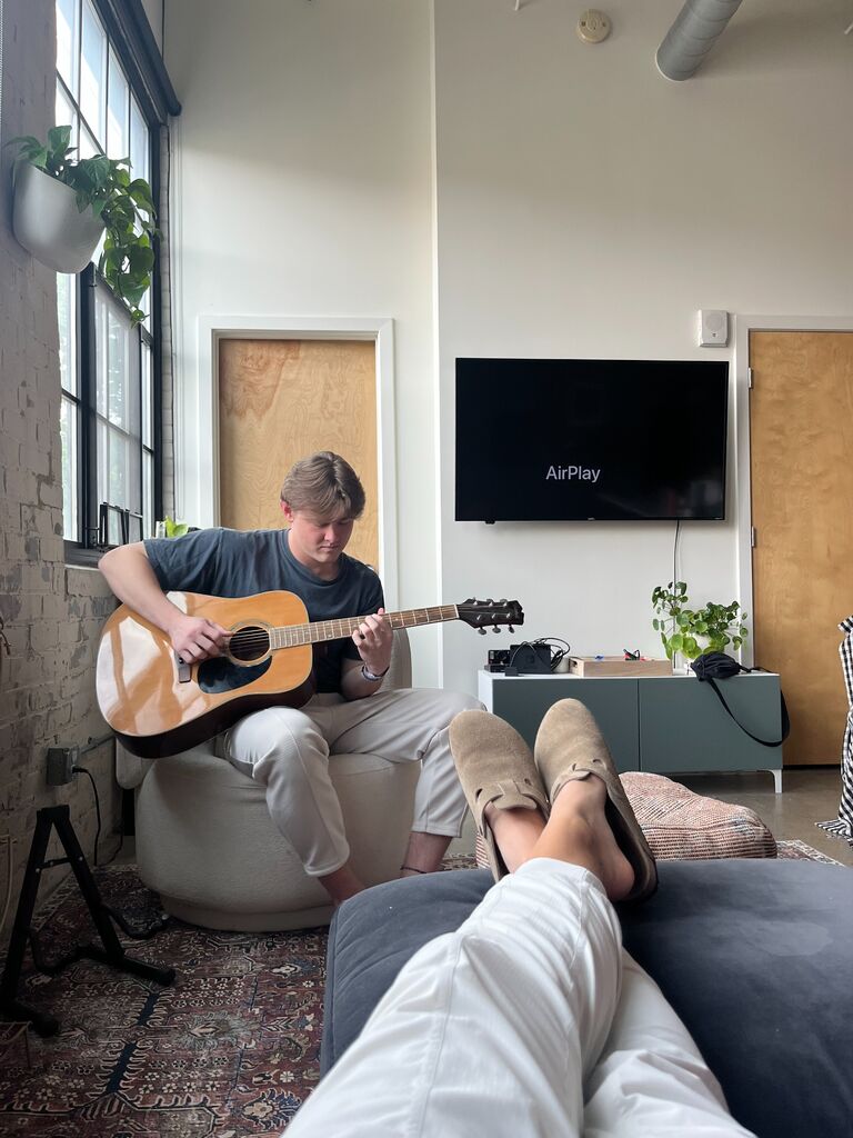 I love when Will picks up the guitar and sings, I can't wait for our home to be filled with worship.