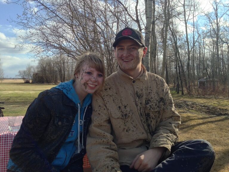 Grandpa Henry took us out on the quad and Brett got to experience one of Madison's childhood activities; getting muddy on the farm. What a city slicker! 
