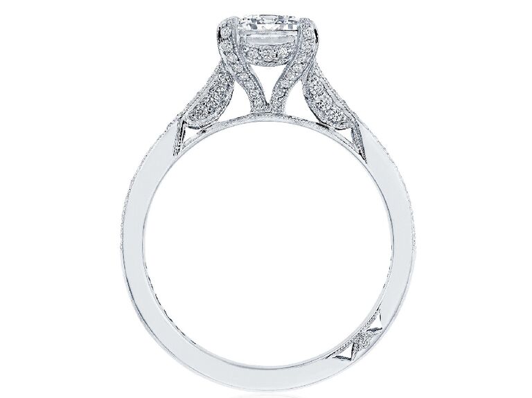 diamond engagement ring with cathedral setting