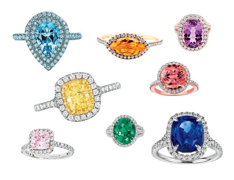 Resultado de imagen para colored engagement rings