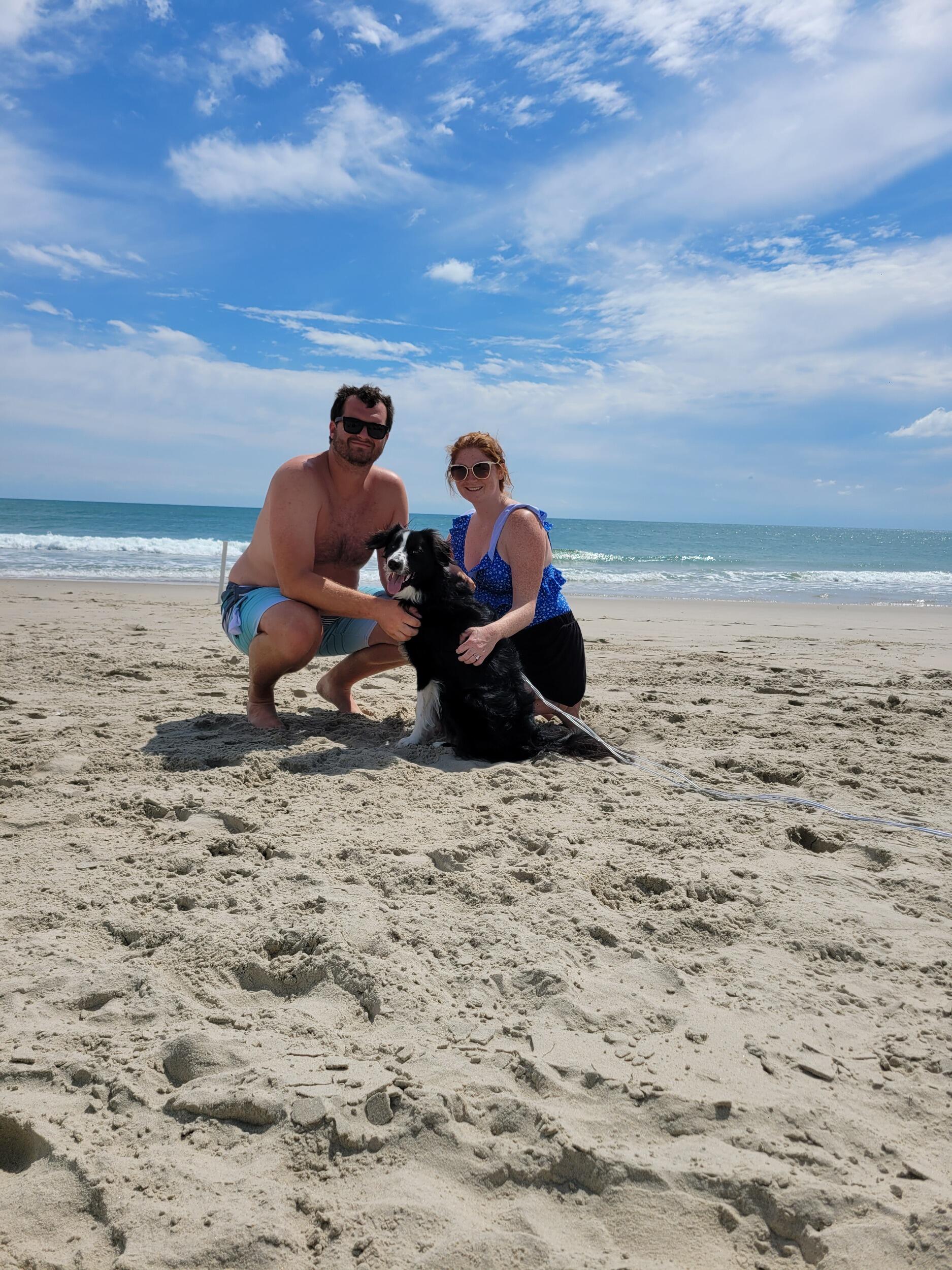 Archer's first time at the beach, he loved it! 