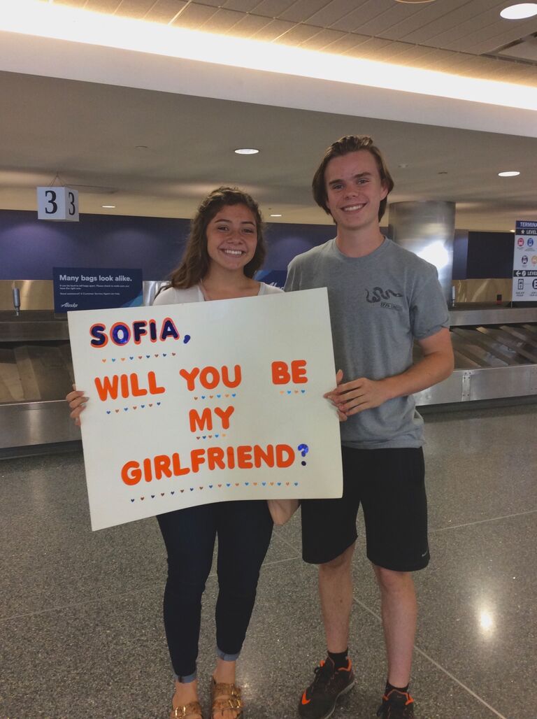 When Sofia thought she was surprising Caleb at the airport but really he was surprising her to began officially dating :)