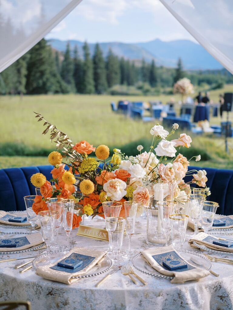 Orange and white florals