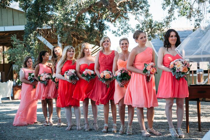 different length bridesmaid dresses