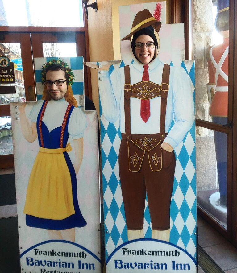 Shayne's family grew up visiting Frankenmuth after his parent's found the little town after their car broke down nearby. Shayne was excited to share his favourite spots with Amanda and they continue to visit Frankenmuth for delicious chicken dinners, mini golf, swimming, outlet mall shopping, and of course...the photo ops!