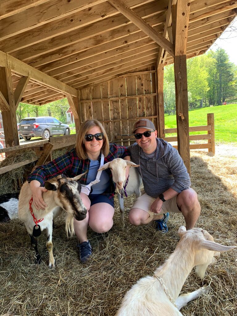 Hanging out with some goats at Big Picture Farm near Brattleboro, VT.