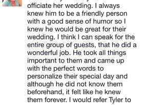 Tyler Bynum - Wedding Officiant - Lake Villa, IL - Hero Gallery 3