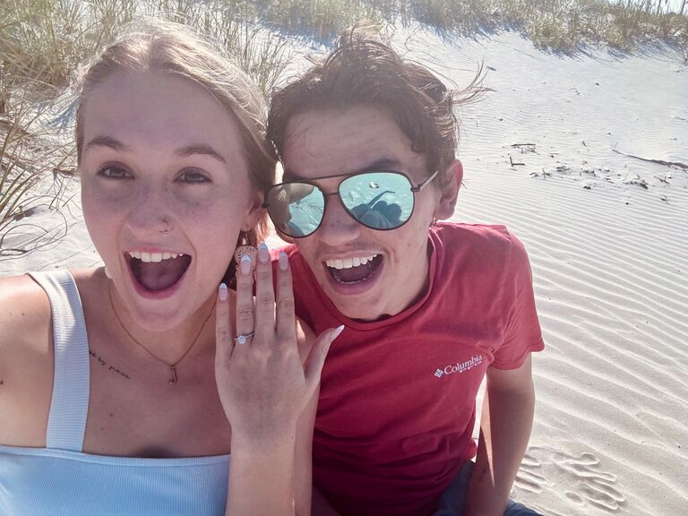 They're engaged!! Josiah proposed at Grace Beach around 5pm. After the proposal, a nice lady took their photo and pointed out that they just got engaged next to a turtle nest! What a sweet memory