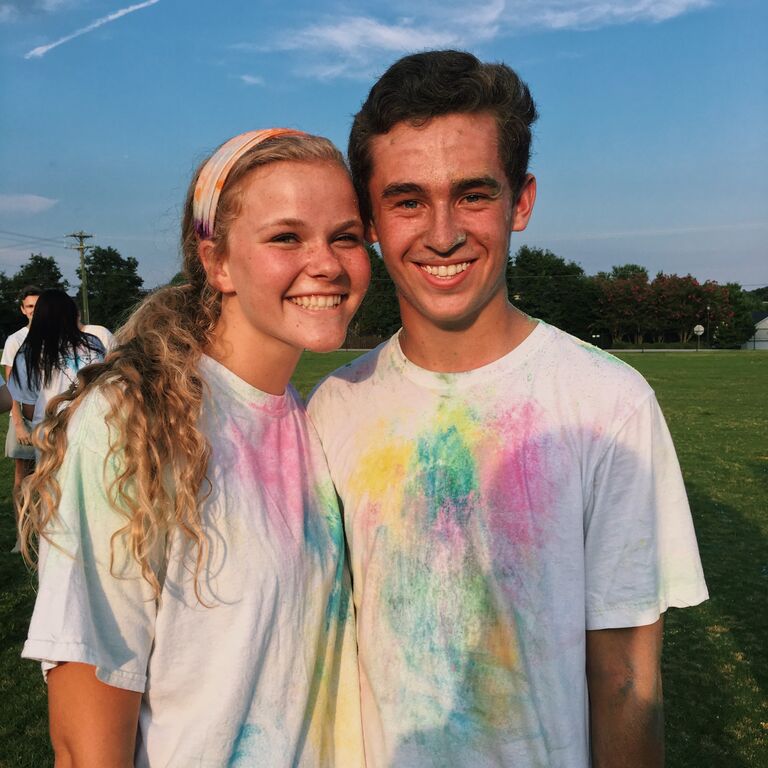 Having been friends at church and school, we started dating the day before this picture was taken!
