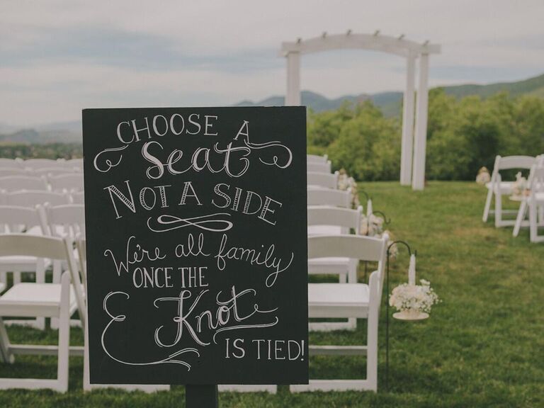 Pick a Seat Not a Side, No Sides Wedding Sign