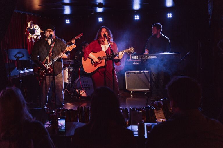 Luis and Emily met doing what they both loved: making music. They became part of the same songwriting circles, getting to know each other in between rounds at Belcourt Taps. That's where a dear friendship began and an appreciation for each other's talent, sense of humor, and kindness.