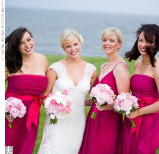 raspberry pink bridesmaid dresses