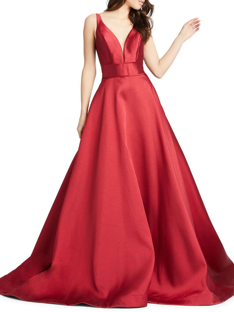 color blood red wedding dresses