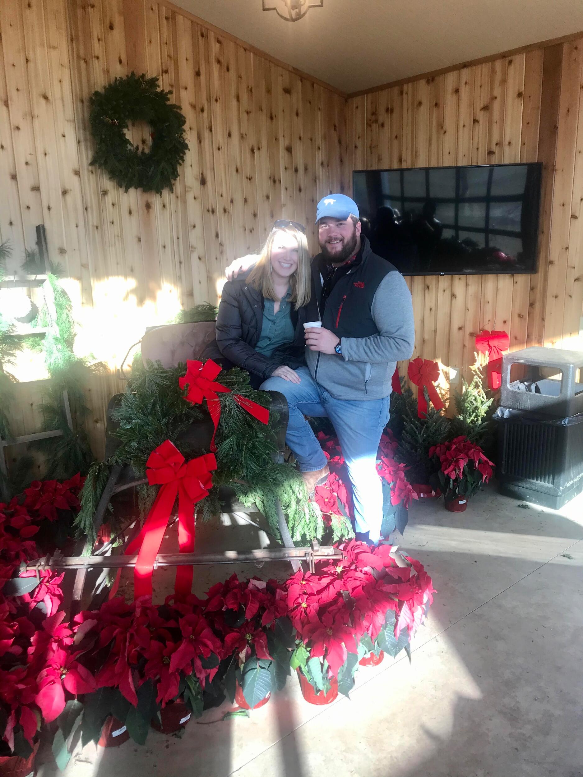 Matt and Claire started a tradition where they cut down their own Christmas tree in Boone, North Carolina. Every year, they spend the weekend in a cabin with one of Matt's best friends and his family.