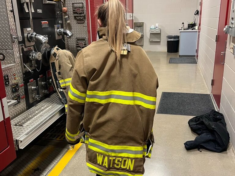 Addy trying on her future last name for the first time. 