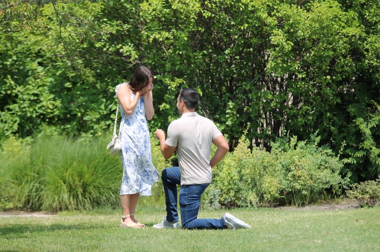 Jeff proposes at Makray Country Club at what Abbey thought was a brunch for a non-profit event. The Toureenes & Matellas were all there to celebrate with lots of happy tears and champagne.