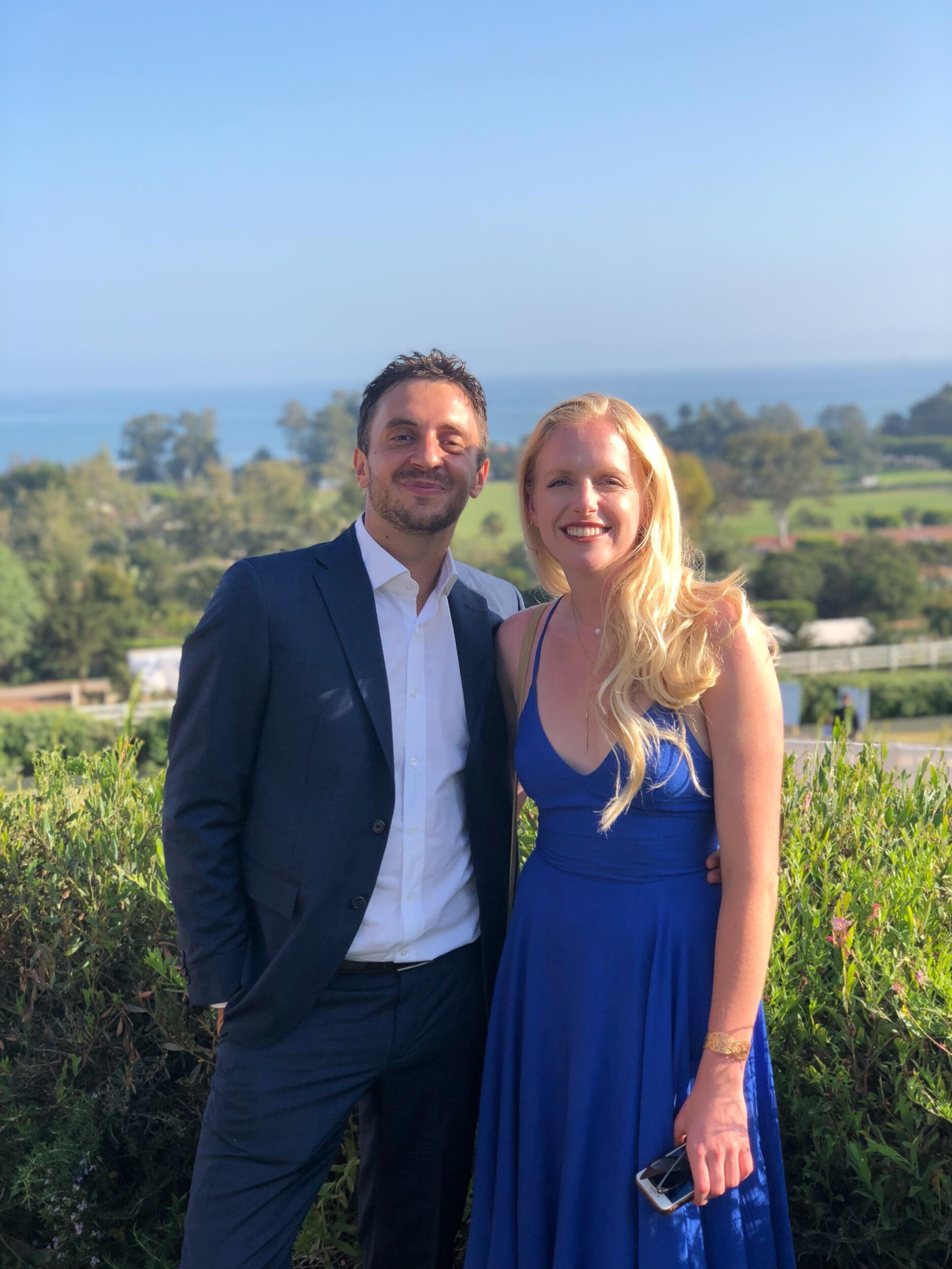 Davide takes a red eye flight from Switzerland to SB and lands an hour before the first wedding they attend together.