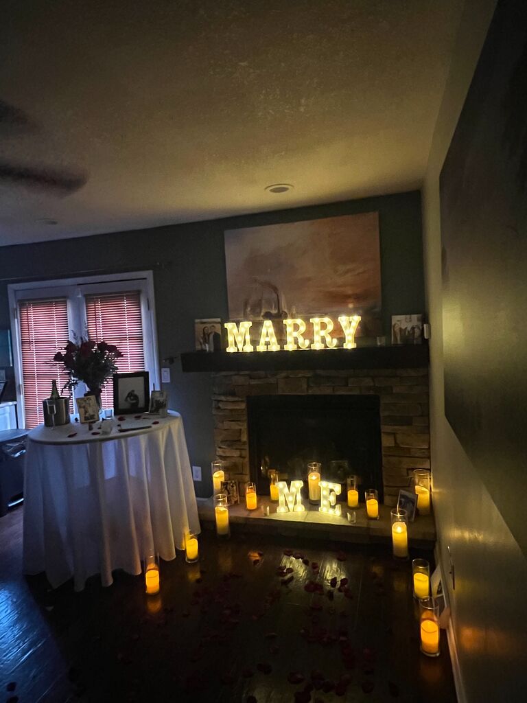 While we were at dinner, Sydney and Jenna decorated our house to make the most beautiful set up. This was the most special surprise ever and many tears were shed. Even if Kaylee was being stubborn and took forever to get into the house after dinner. (Stuart waiting in the house with a ring in his hand saying "Kaylee! Come in the house!!!") 