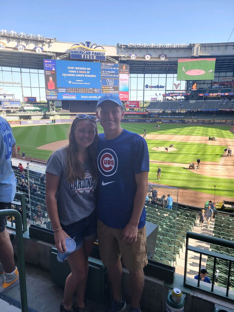 We watched a Brewers vs Cardinals game in Milwaukee, WI!